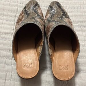 Frye and Co Women's Snakeskin Pattern Mules - Brown and Gray